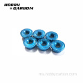 M3 Aluminium Flange Lock Nuts Bergerigi untuk Perlumbaan